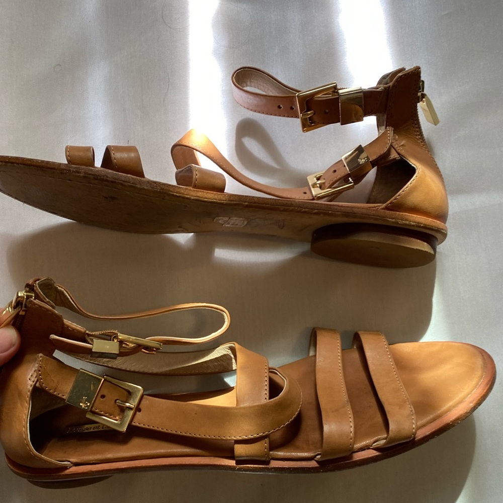 Louise Et. Cie Leather Tan Sandals Size 10 - Picture 3 of 8